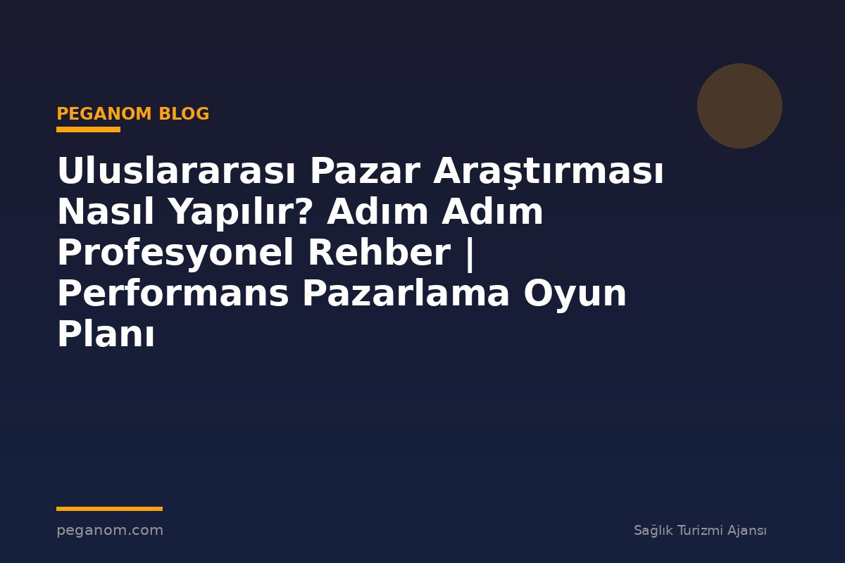 Uluslararası Pazar Araştırması Nasıl Yapılır? Adım Adım Profesyonel Rehber | Performans Pazarlama Oyun Planı