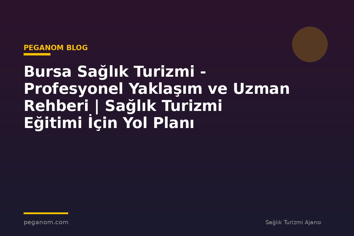 Bursa Sağlık Turizmi - Profesyonel Yaklaşım ve Uzman Rehberi | Sağlık Turizmi Eğitimi İçin Yol Planı