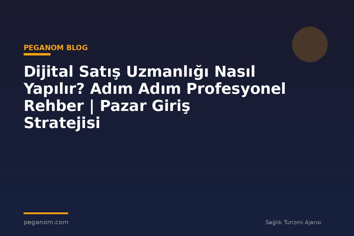 Dijital Satış Uzmanlığı Nasıl Yapılır? Adım Adım Profesyonel Rehber | Pazar Giriş Stratejisi