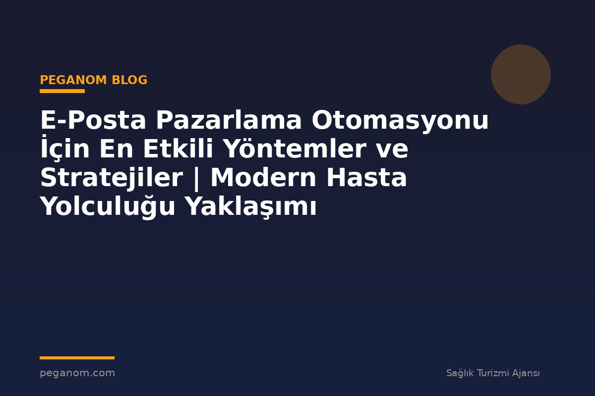 E-Posta Pazarlama Otomasyonu İçin En Etkili Yöntemler ve Stratejiler | Modern Hasta Yolculuğu Yaklaşımı