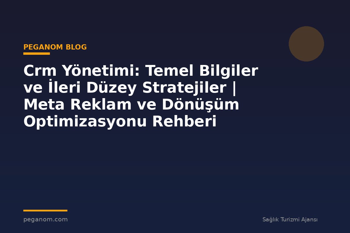 Crm Yönetimi: Temel Bilgiler ve İleri Düzey Stratejiler | Meta Reklam ve Dönüşüm Optimizasyonu Rehberi