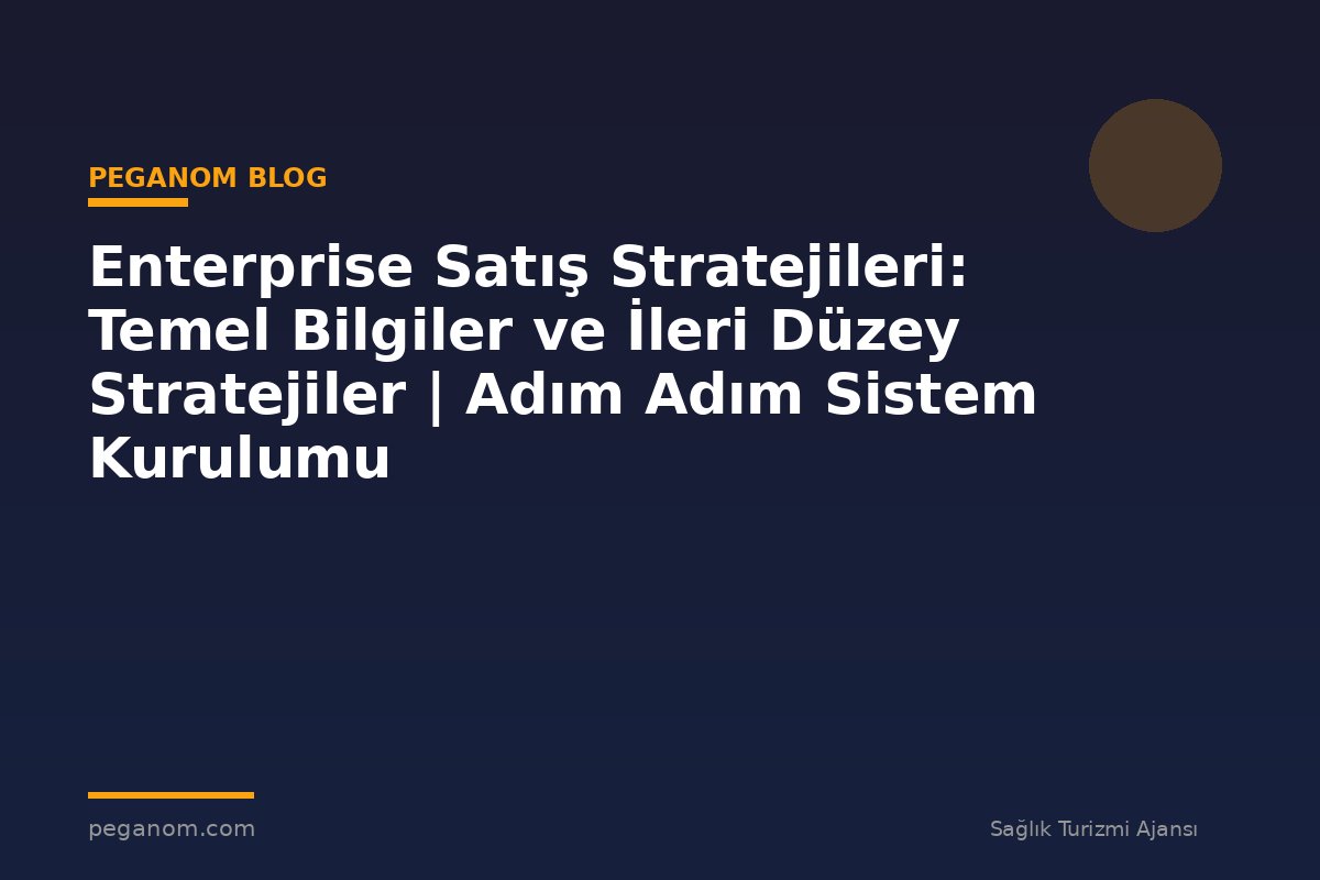 Enterprise Satış Stratejileri: Temel Bilgiler ve İleri Düzey Stratejiler | Adım Adım Sistem Kurulumu