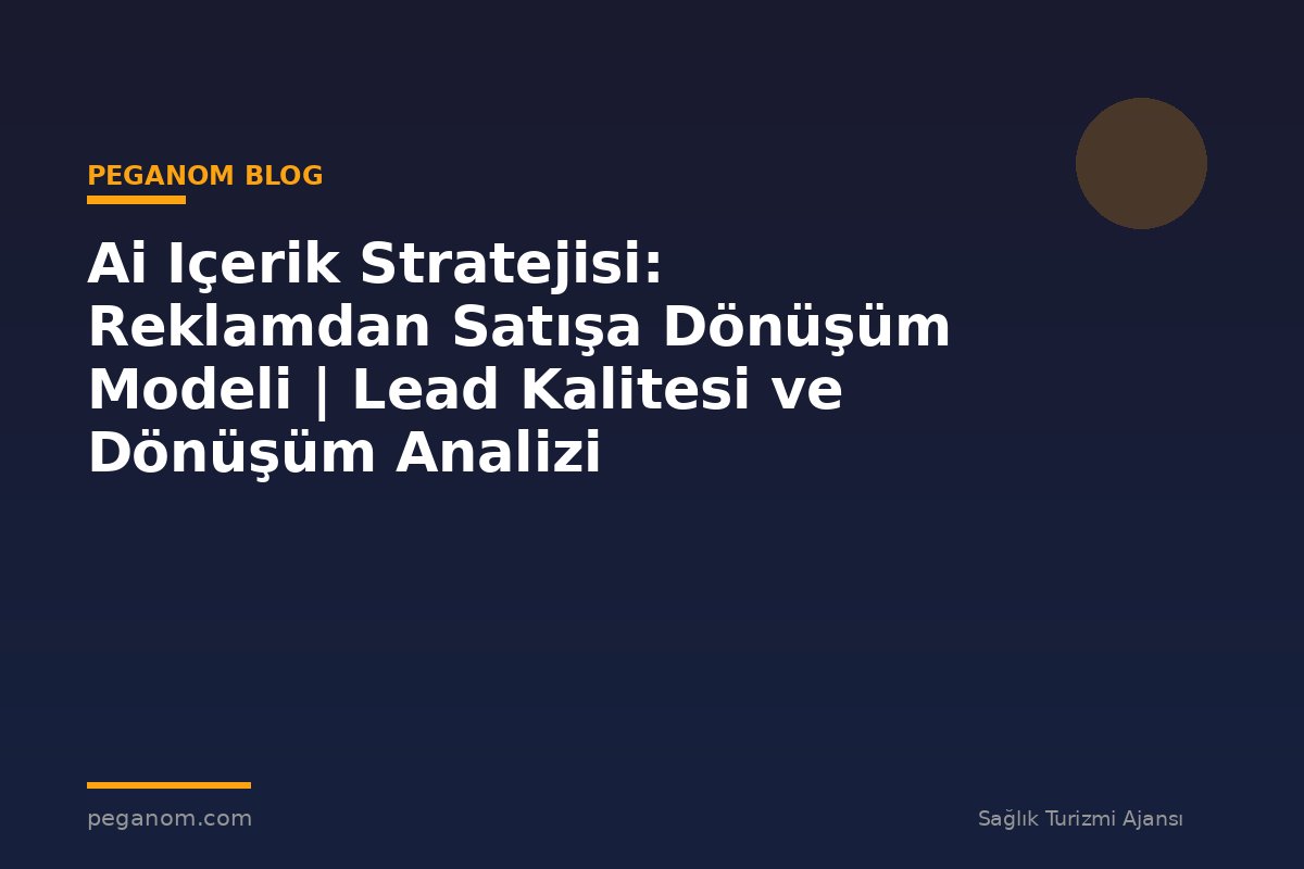 Ai Içerik Stratejisi: Reklamdan Satışa Dönüşüm Modeli | Lead Kalitesi ve Dönüşüm Analizi