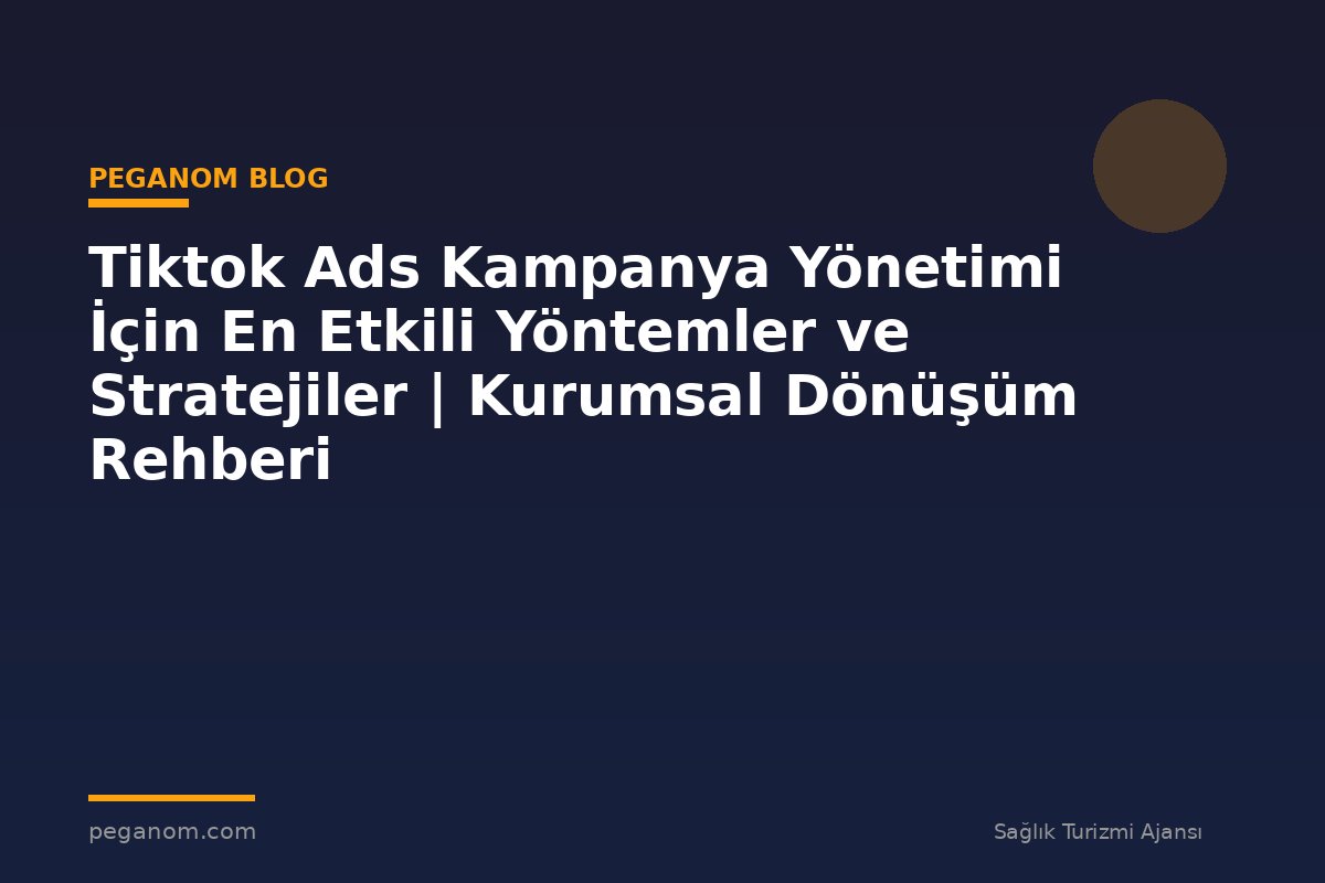 Tiktok Ads Kampanya Yönetimi İçin En Etkili Yöntemler ve Stratejiler | Kurumsal Dönüşüm Rehberi