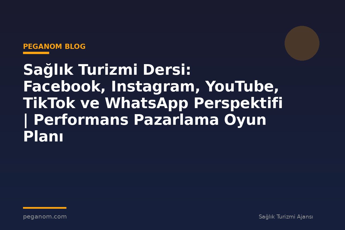 Sağlık Turizmi Dersi: Facebook, Instagram, YouTube, TikTok ve WhatsApp Perspektifi | Performans Pazarlama Oyun Planı