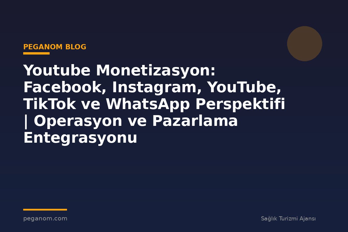 Youtube Monetizasyon: Facebook, Instagram, YouTube, TikTok ve WhatsApp Perspektifi | Operasyon ve Pazarlama Entegrasyonu