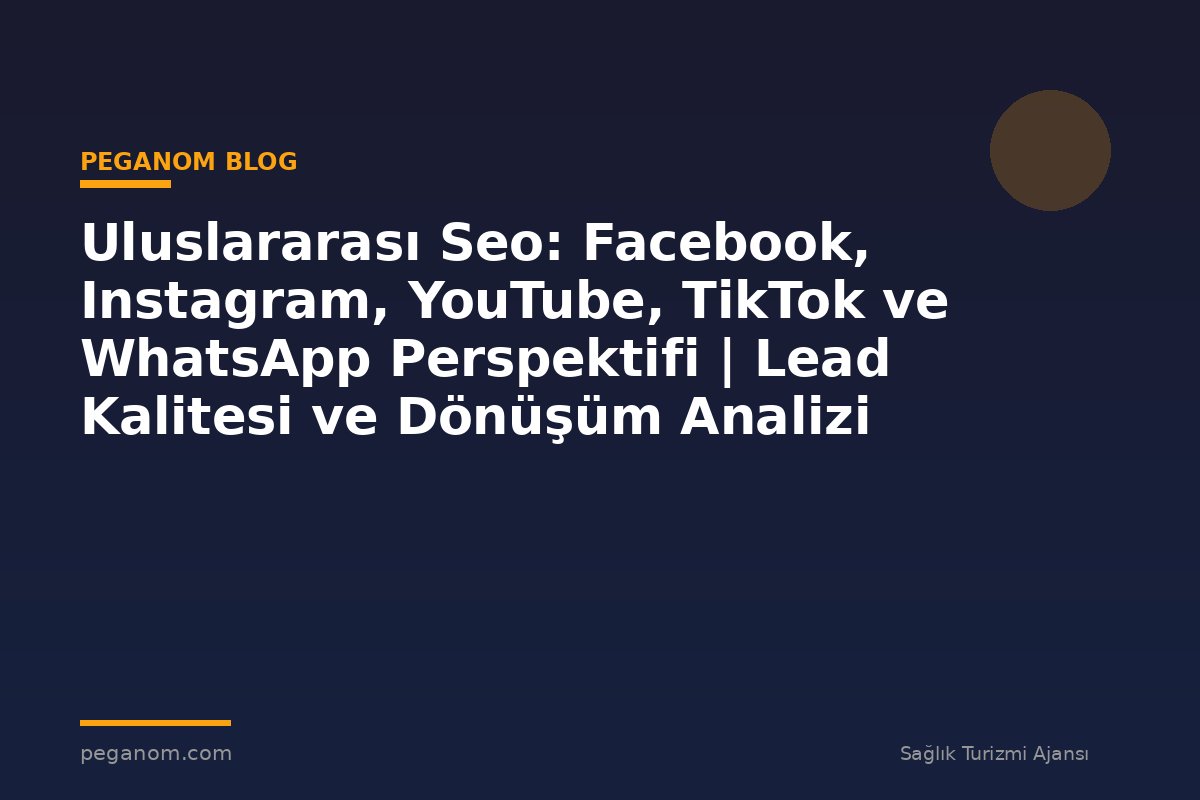 Uluslararası Seo: Facebook, Instagram, YouTube, TikTok ve WhatsApp Perspektifi | Lead Kalitesi ve Dönüşüm Analizi