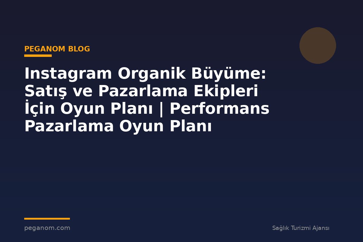 Instagram Organik Büyüme: Satış ve Pazarlama Ekipleri İçin Oyun Planı | Performans Pazarlama Oyun Planı
