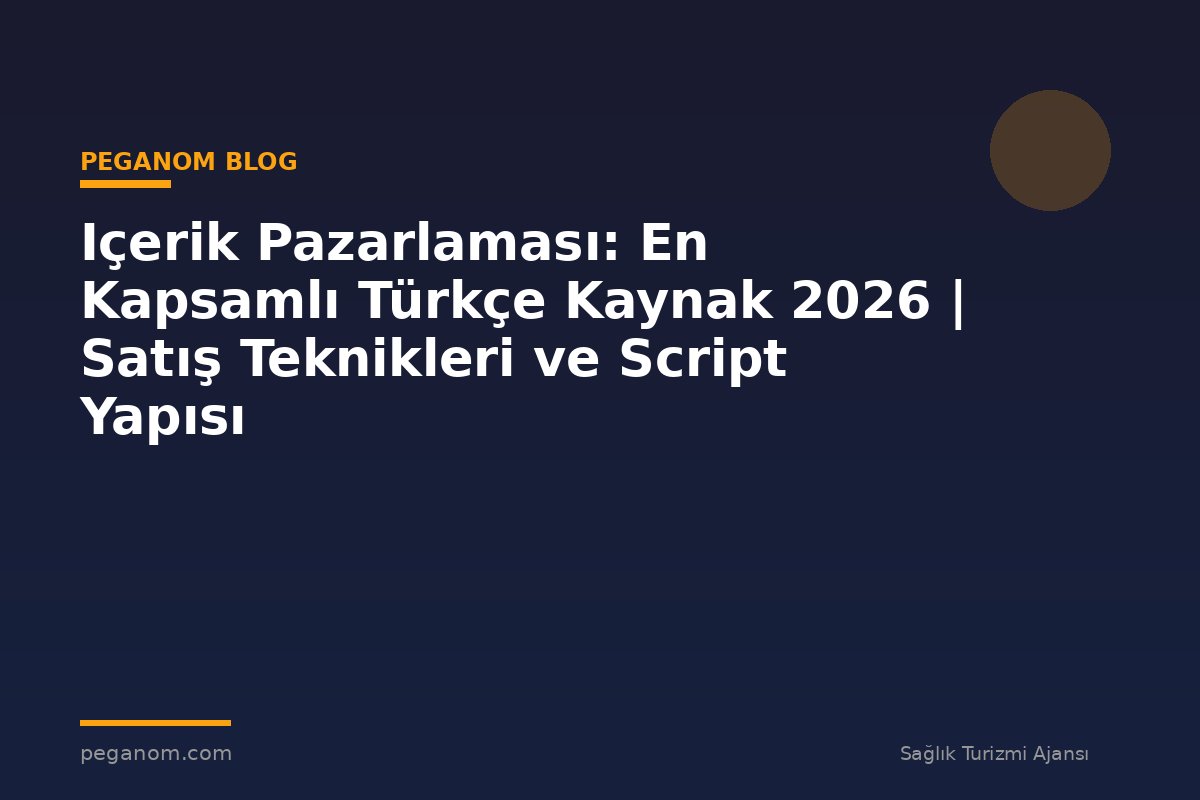 Içerik Pazarlaması: En Kapsamlı Türkçe Kaynak 2026 | Satış Teknikleri ve Script Yapısı