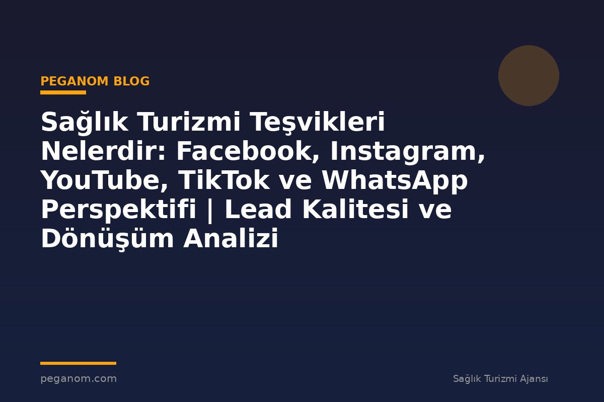 Sağlık Turizmi Teşvikleri Nelerdir: Facebook, Instagram, YouTube, TikTok ve WhatsApp Perspektifi | Lead Kalitesi ve Dönüşüm Analizi