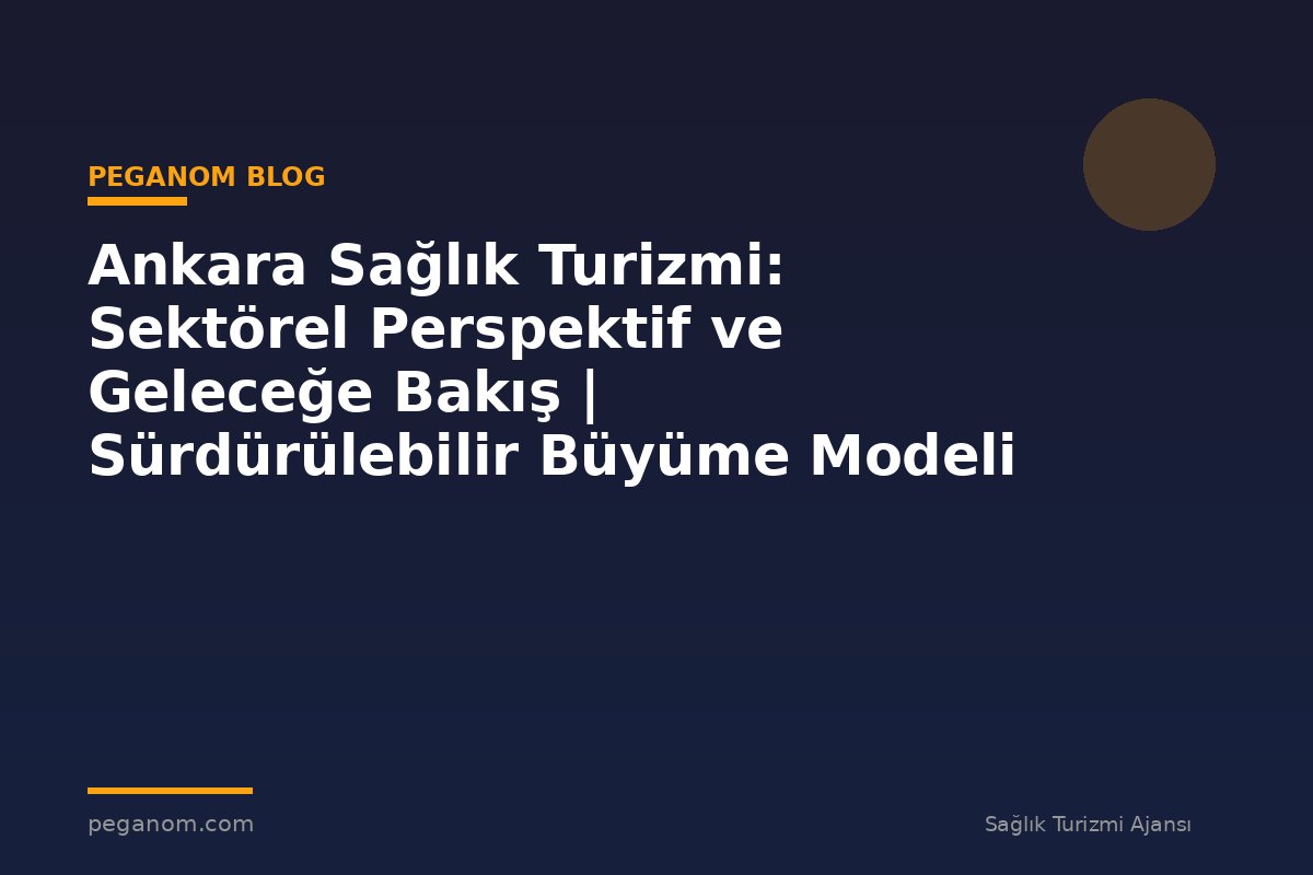 Ankara Sağlık Turizmi: Sektörel Perspektif ve Geleceğe Bakış | Sürdürülebilir Büyüme Modeli