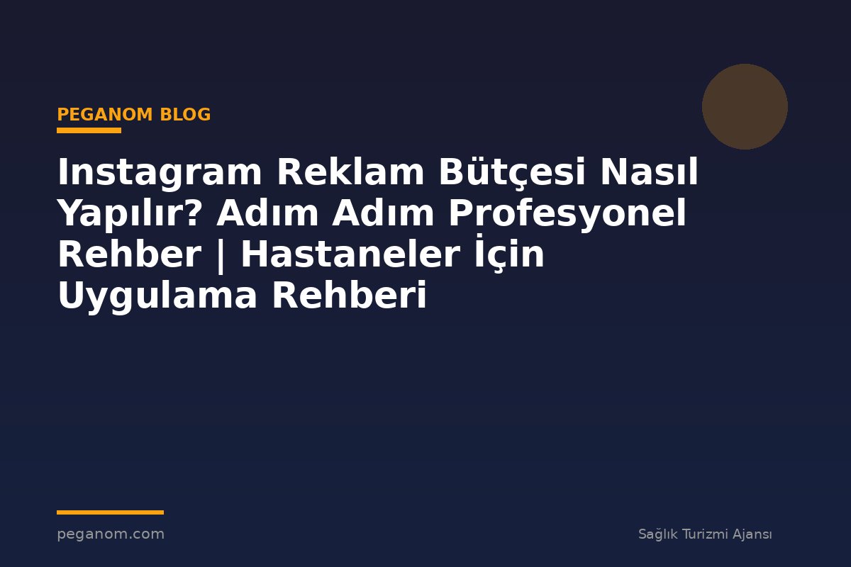 Instagram Reklam Bütçesi Nasıl Yapılır? Adım Adım Profesyonel Rehber | Hastaneler İçin Uygulama Rehberi