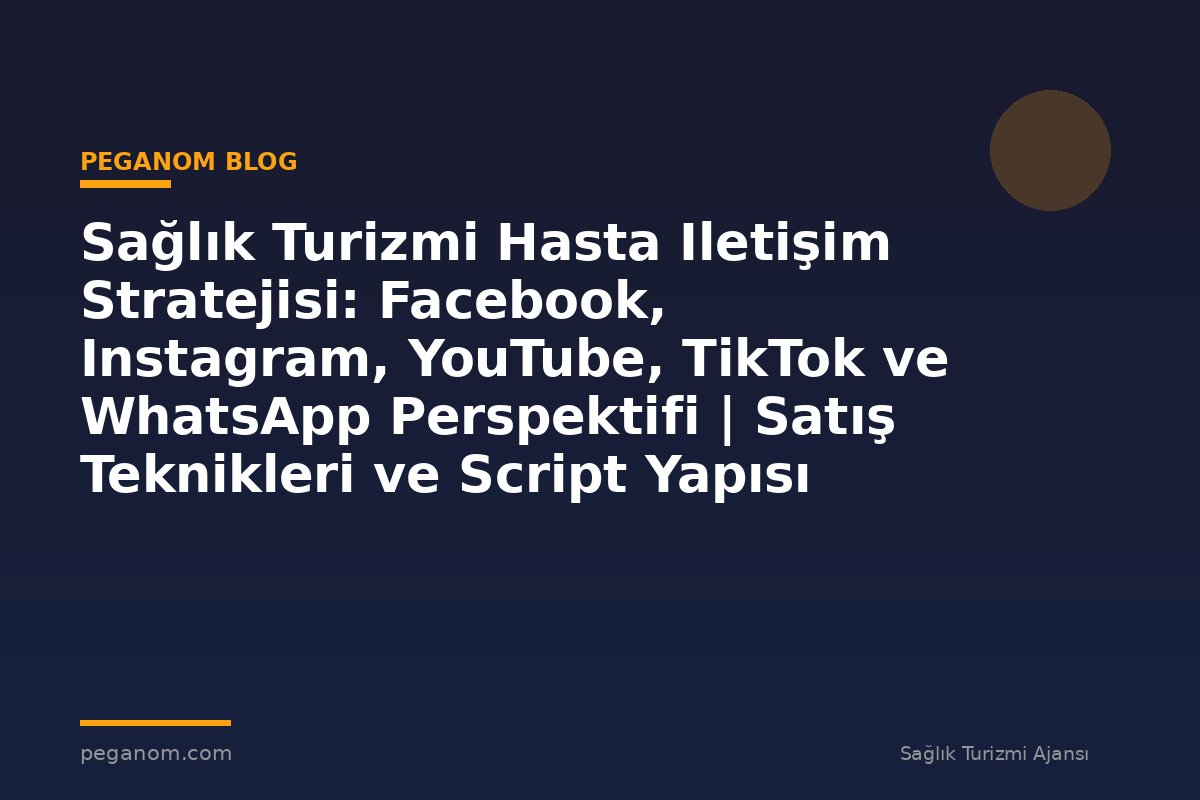 Sağlık Turizmi Hasta Iletişim Stratejisi: Facebook, Instagram, YouTube, TikTok ve WhatsApp Perspektifi | Satış Teknikleri ve Script Yapısı
