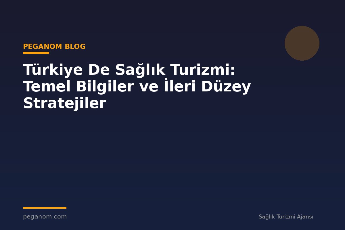 Türkiye De Sağlık Turizmi: Temel Bilgiler ve İleri Düzey Stratejiler