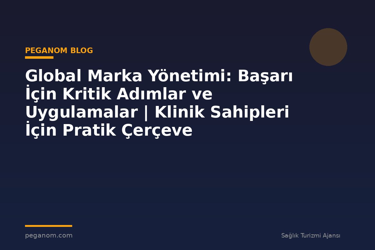 Global Marka Yönetimi: Başarı İçin Kritik Adımlar ve Uygulamalar | Klinik Sahipleri İçin Pratik Çerçeve