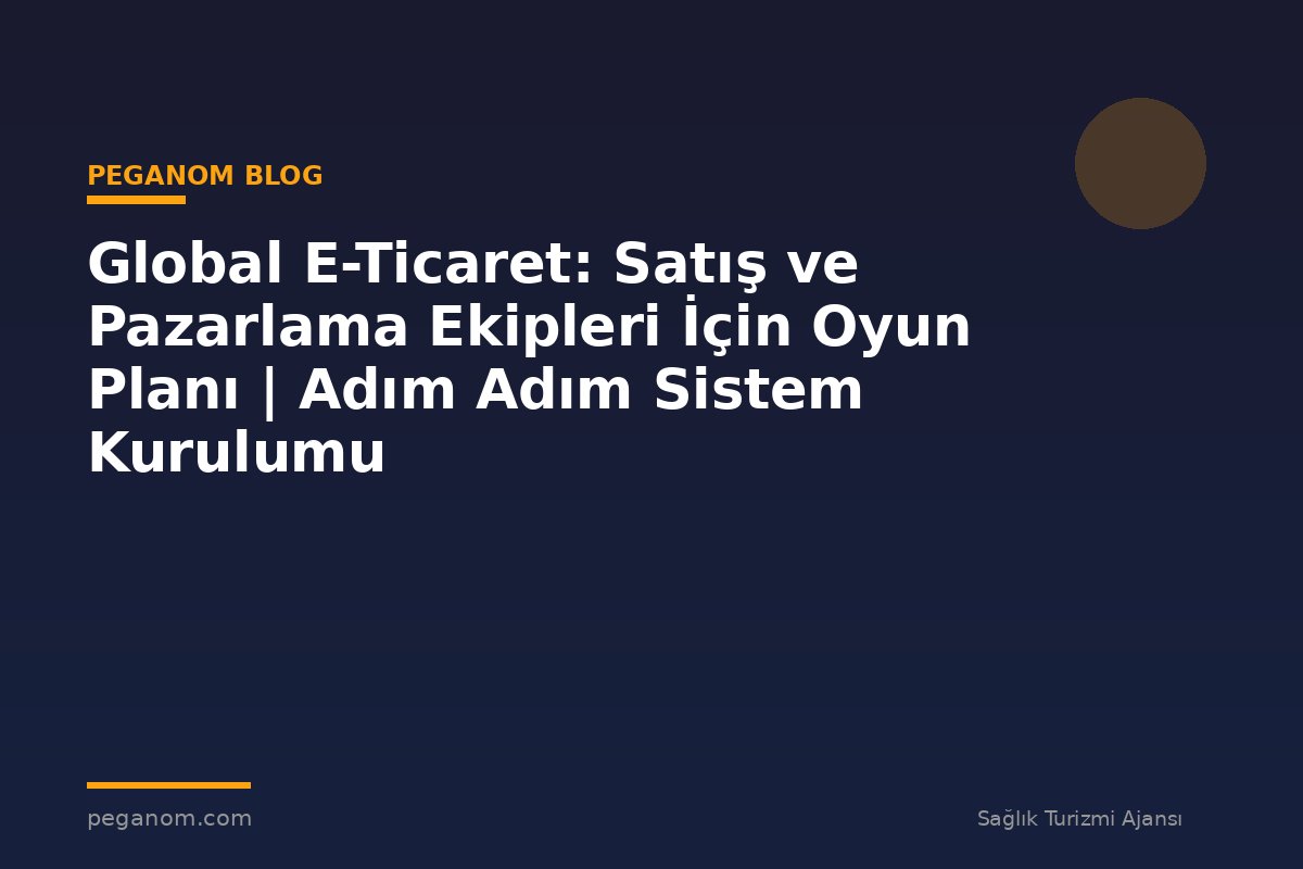 Global E-Ticaret: Satış ve Pazarlama Ekipleri İçin Oyun Planı | Adım Adım Sistem Kurulumu
