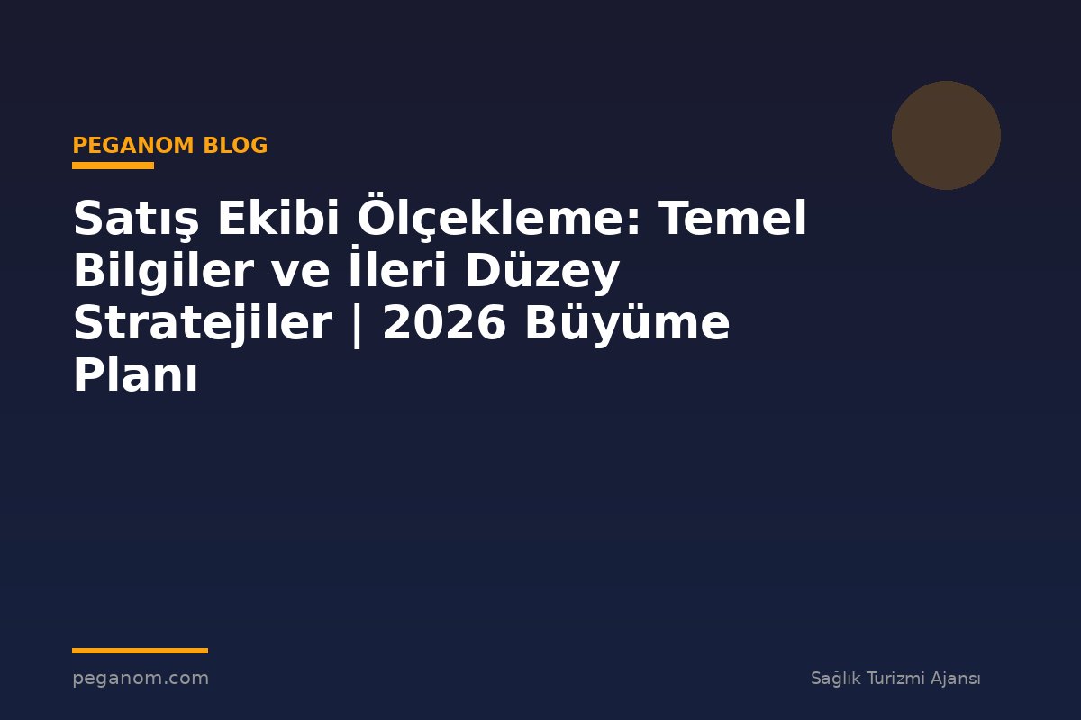Satış Ekibi Ölçekleme: Temel Bilgiler ve İleri Düzey Stratejiler | 2026 Büyüme Planı