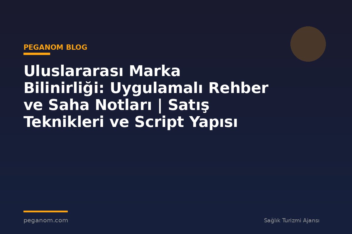 Uluslararası Marka Bilinirliği: Uygulamalı Rehber ve Saha Notları | Satış Teknikleri ve Script Yapısı