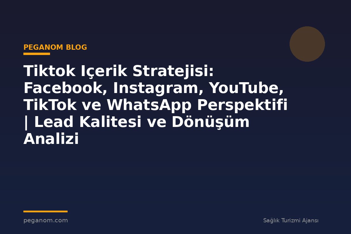 Tiktok Içerik Stratejisi: Facebook, Instagram, YouTube, TikTok ve WhatsApp Perspektifi | Lead Kalitesi ve Dönüşüm Analizi