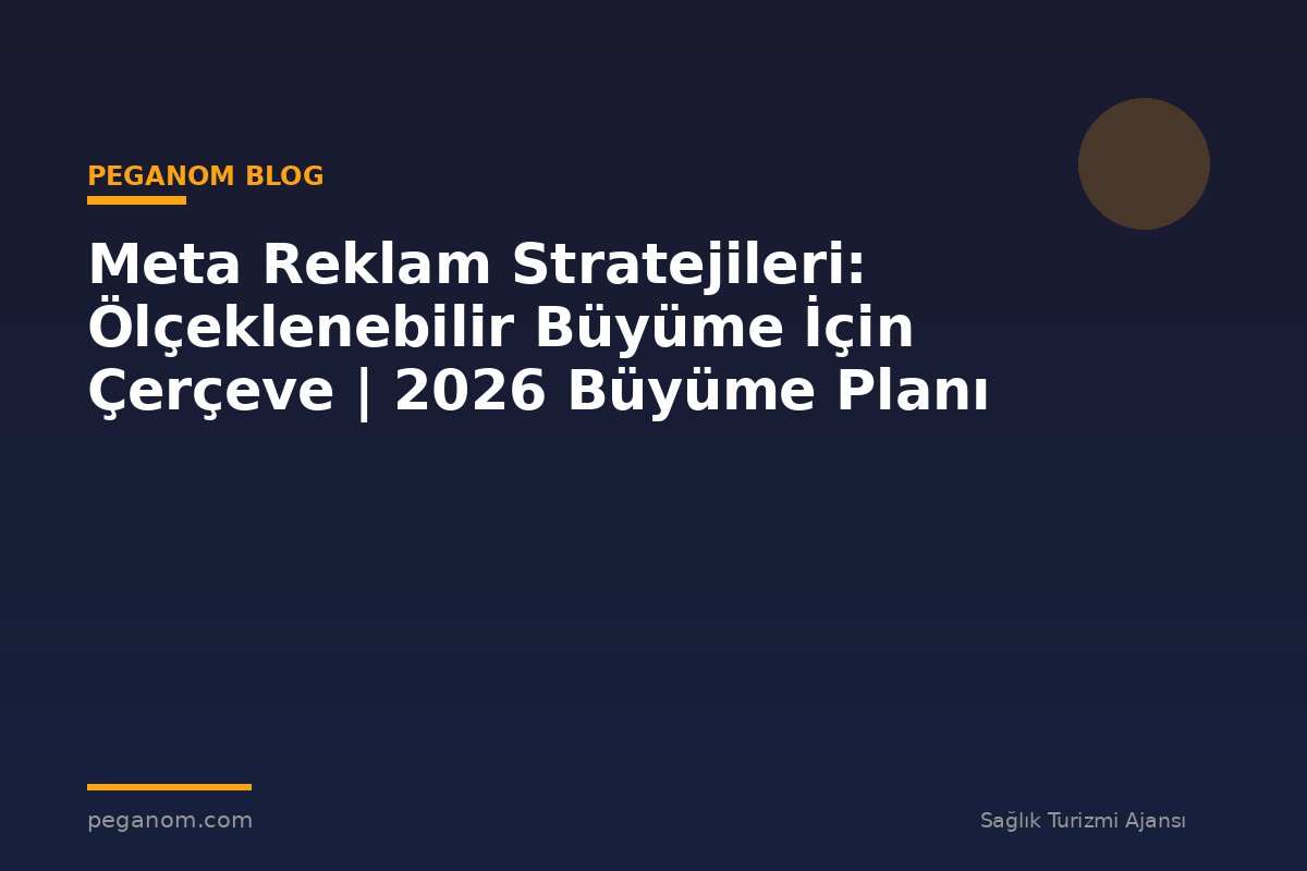 Meta Reklam Stratejileri: Ölçeklenebilir Büyüme İçin Çerçeve | 2026 Büyüme Planı