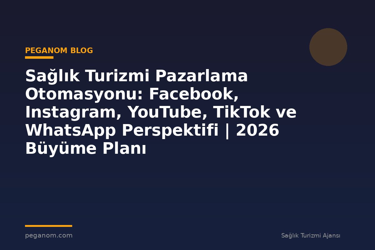 Sağlık Turizmi Pazarlama Otomasyonu: Facebook, Instagram, YouTube, TikTok ve WhatsApp Perspektifi | 2026 Büyüme Planı