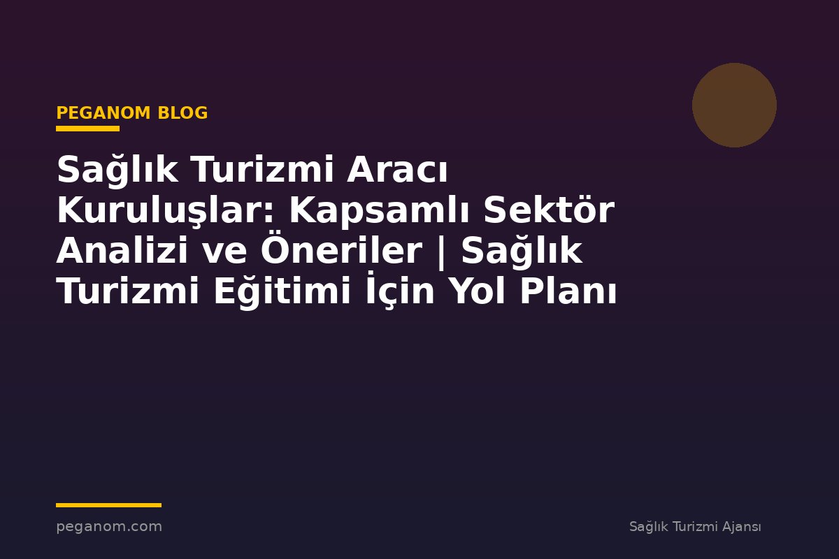 Sağlık Turizmi Aracı Kuruluşlar: Kapsamlı Sektör Analizi ve Öneriler | Sağlık Turizmi Eğitimi İçin Yol Planı