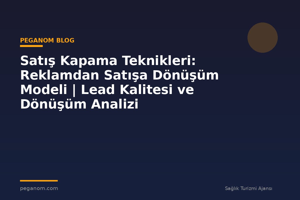 Satış Kapama Teknikleri: Reklamdan Satışa Dönüşüm Modeli | Lead Kalitesi ve Dönüşüm Analizi