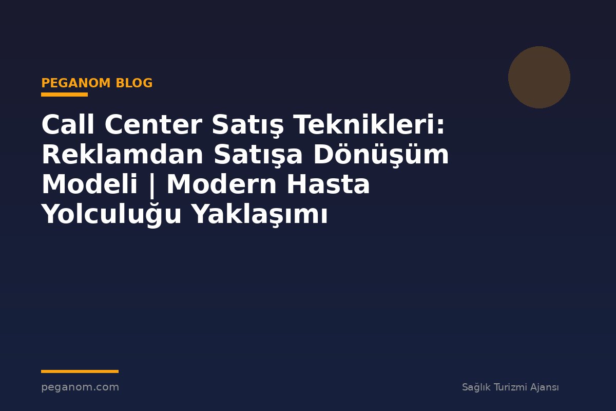 Call Center Satış Teknikleri: Reklamdan Satışa Dönüşüm Modeli | Modern Hasta Yolculuğu Yaklaşımı