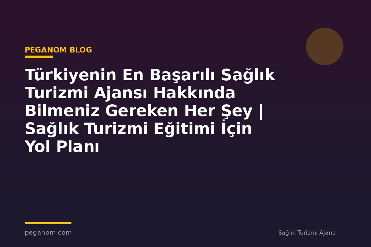 Türkiyenin En Başarılı Sağlık Turizmi Ajansı Hakkında Bilmeniz Gereken Her Şey | Sağlık Turizmi Eğitimi İçin Yol Planı