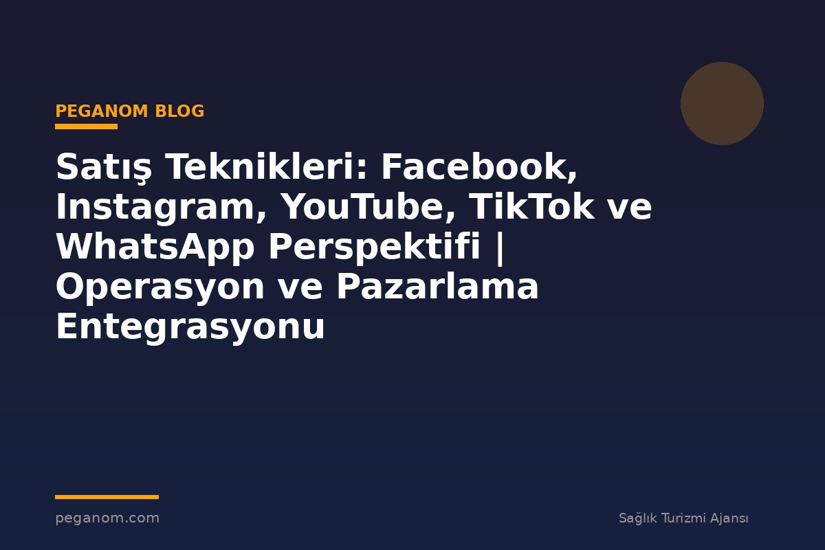 Satış Teknikleri: Facebook, Instagram, YouTube, TikTok ve WhatsApp Perspektifi | Operasyon ve Pazarlama Entegrasyonu