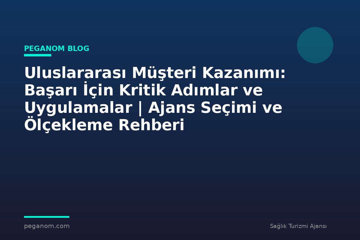 Uluslararası Müşteri Kazanımı: Başarı İçin Kritik Adımlar ve Uygulamalar | Ajans Seçimi ve Ölçekleme Rehberi