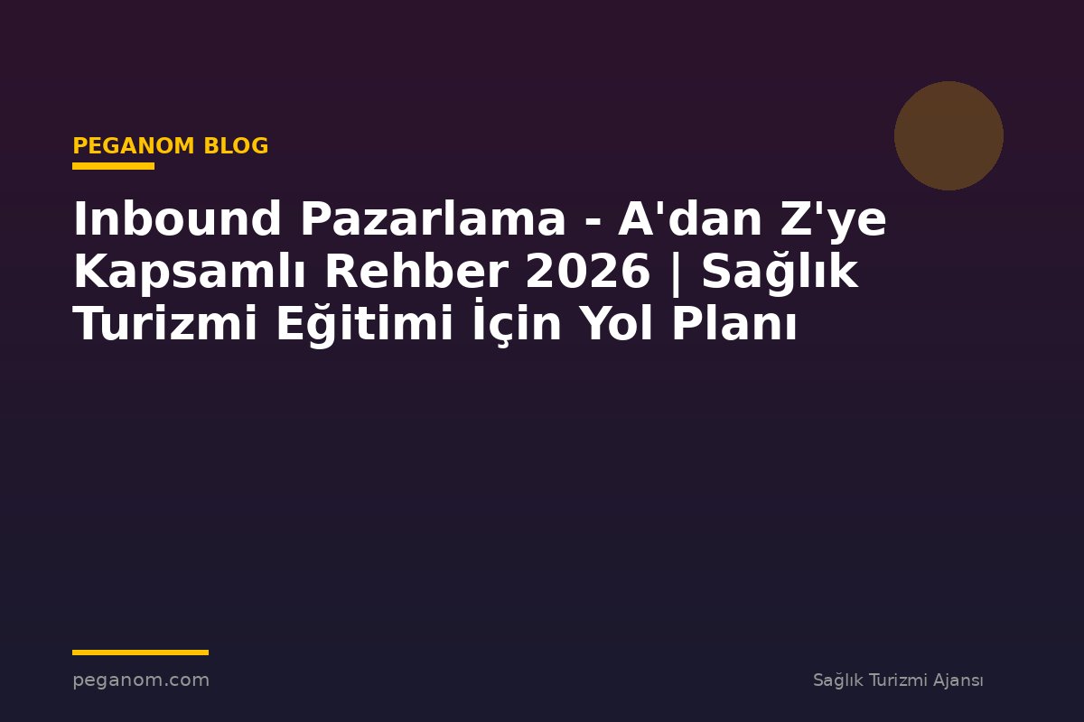 Inbound Pazarlama - A'dan Z'ye Kapsamlı Rehber 2026 | Sağlık Turizmi Eğitimi İçin Yol Planı