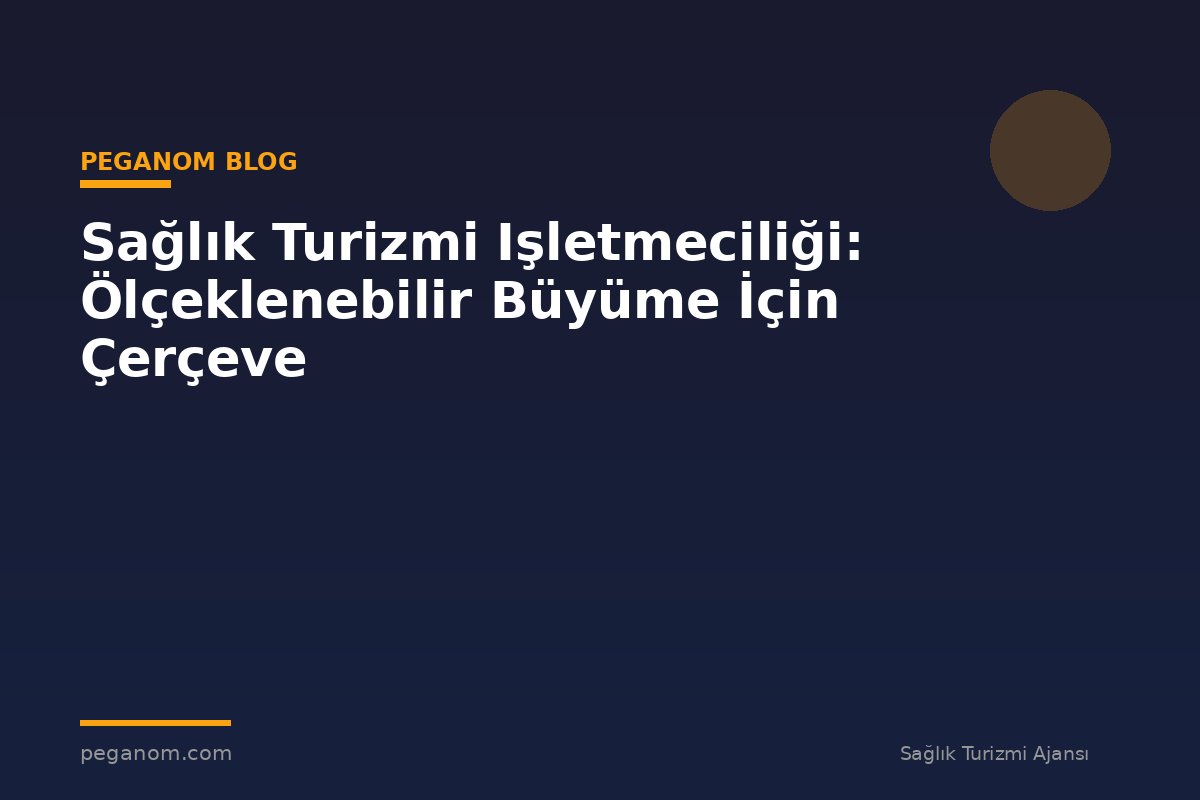 Sağlık Turizmi Işletmeciliği: Ölçeklenebilir Büyüme İçin Çerçeve