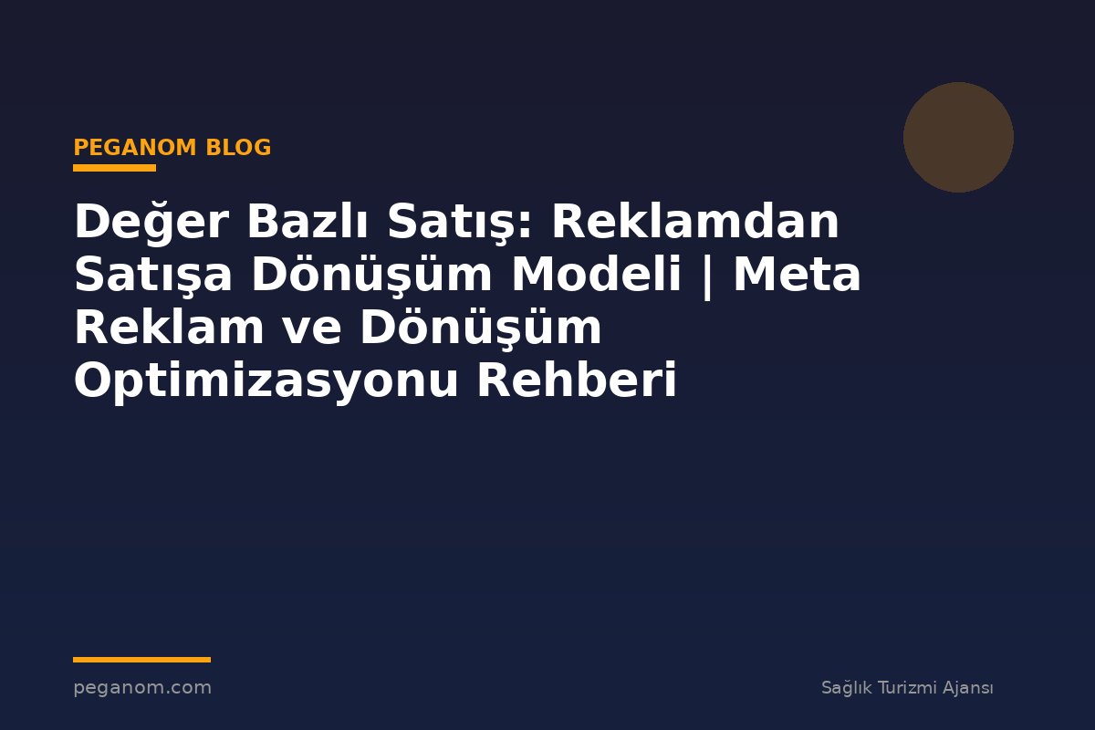 Değer Bazlı Satış: Reklamdan Satışa Dönüşüm Modeli | Meta Reklam ve Dönüşüm Optimizasyonu Rehberi