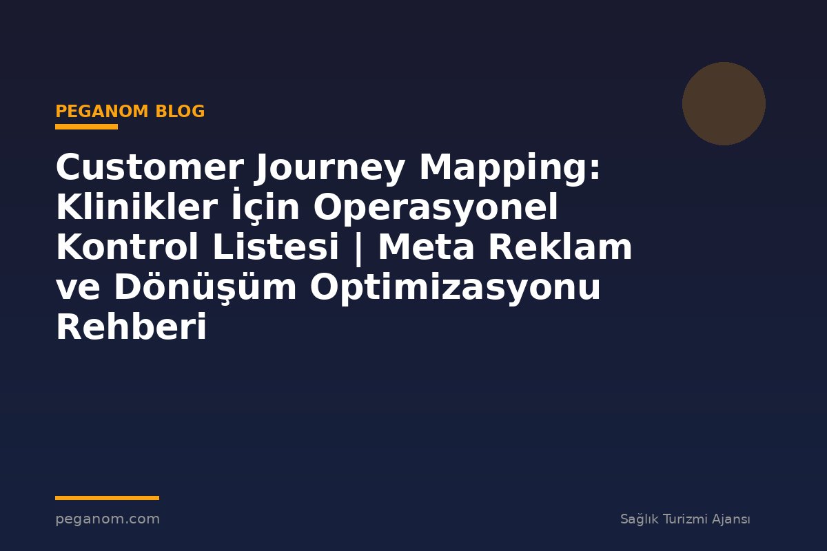 Customer Journey Mapping: Klinikler İçin Operasyonel Kontrol Listesi | Meta Reklam ve Dönüşüm Optimizasyonu Rehberi