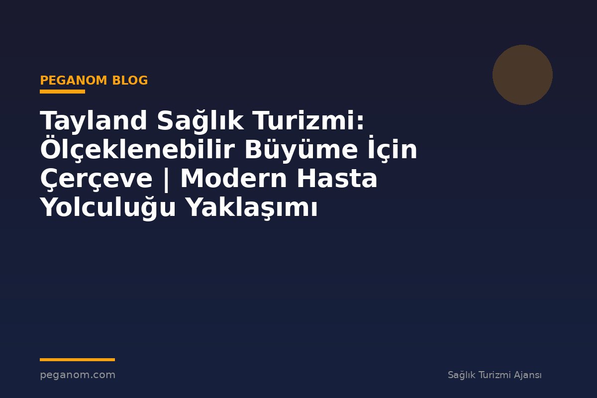 Tayland Sağlık Turizmi: Ölçeklenebilir Büyüme İçin Çerçeve | Modern Hasta Yolculuğu Yaklaşımı