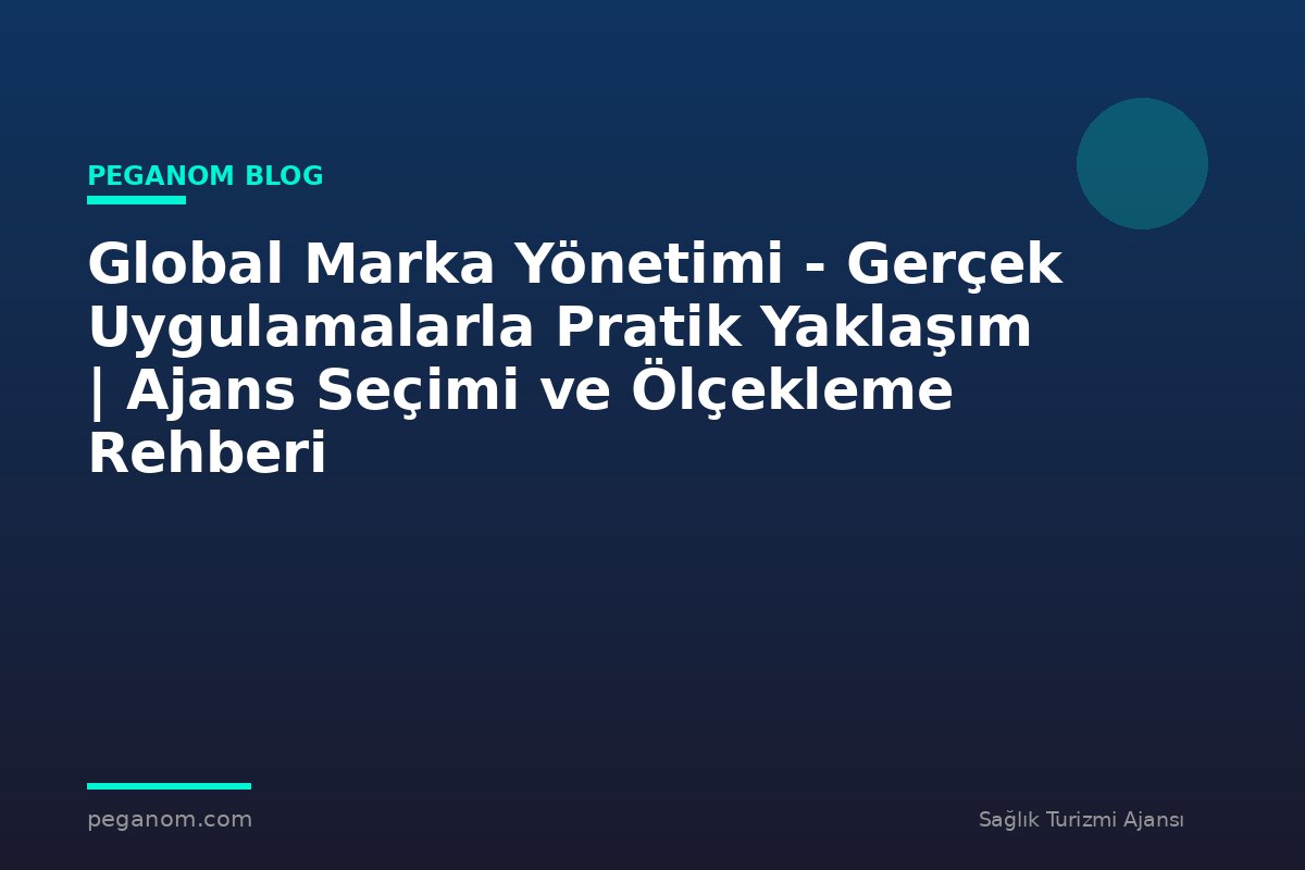 Global Marka Yönetimi - Gerçek Uygulamalarla Pratik Yaklaşım | Ajans Seçimi ve Ölçekleme Rehberi
