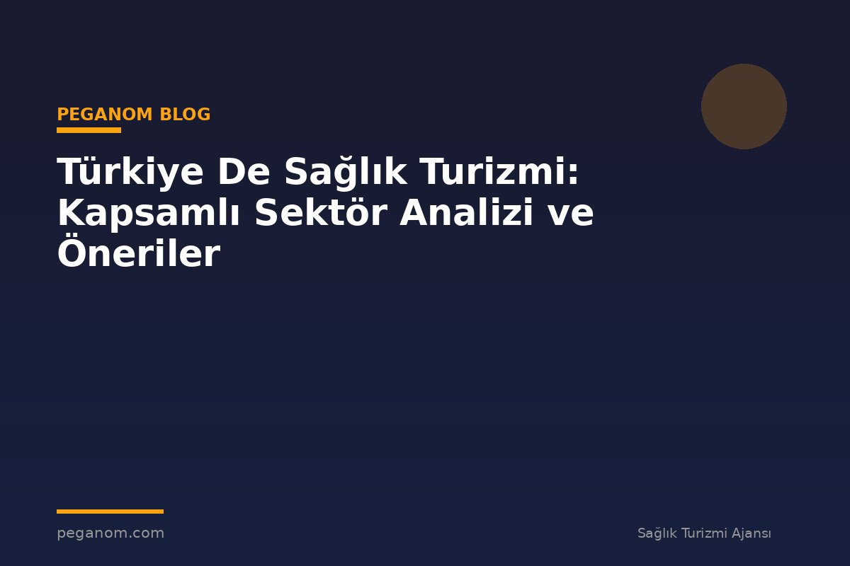 Türkiye De Sağlık Turizmi: Kapsamlı Sektör Analizi ve Öneriler