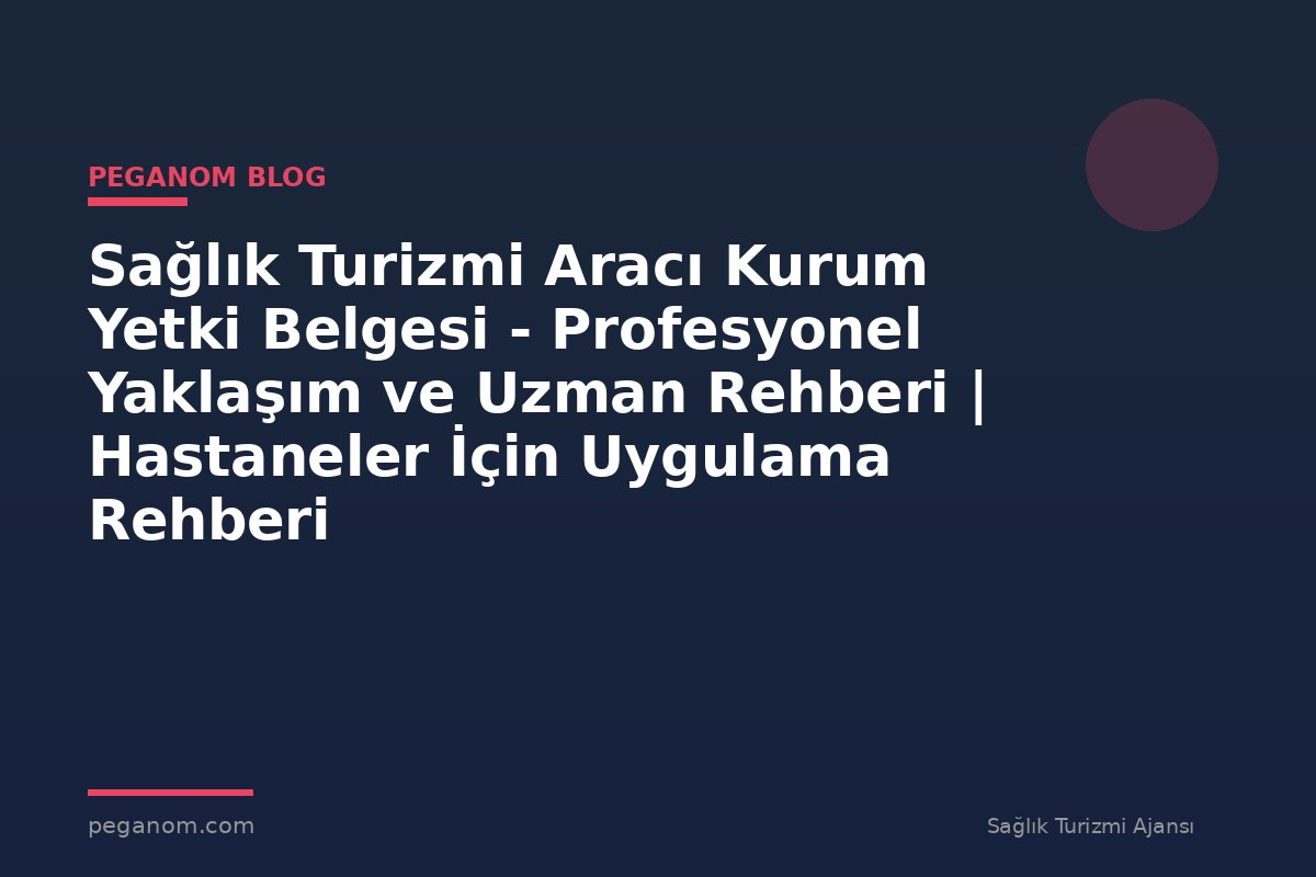 Sağlık Turizmi Aracı Kurum Yetki Belgesi - Profesyonel Yaklaşım ve Uzman Rehberi | Hastaneler İçin Uygulama Rehberi