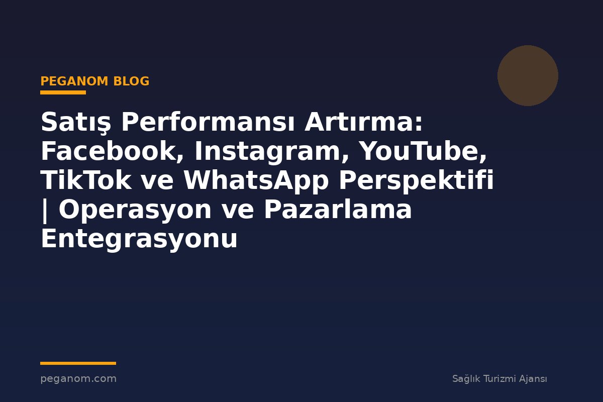 Satış Performansı Artırma: Facebook, Instagram, YouTube, TikTok ve WhatsApp Perspektifi | Operasyon ve Pazarlama Entegrasyonu