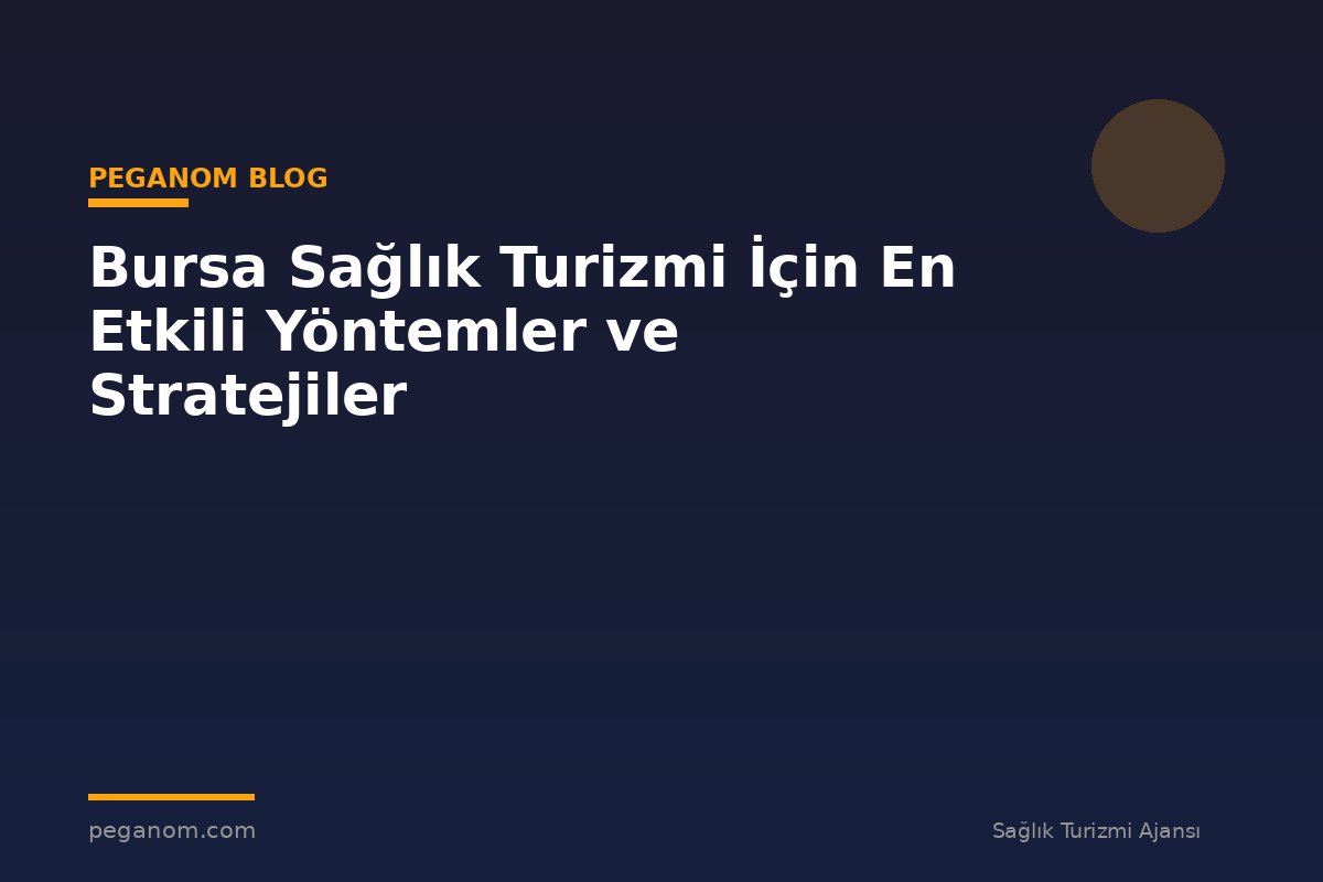 Bursa Sağlık Turizmi İçin En Etkili Yöntemler ve Stratejiler
