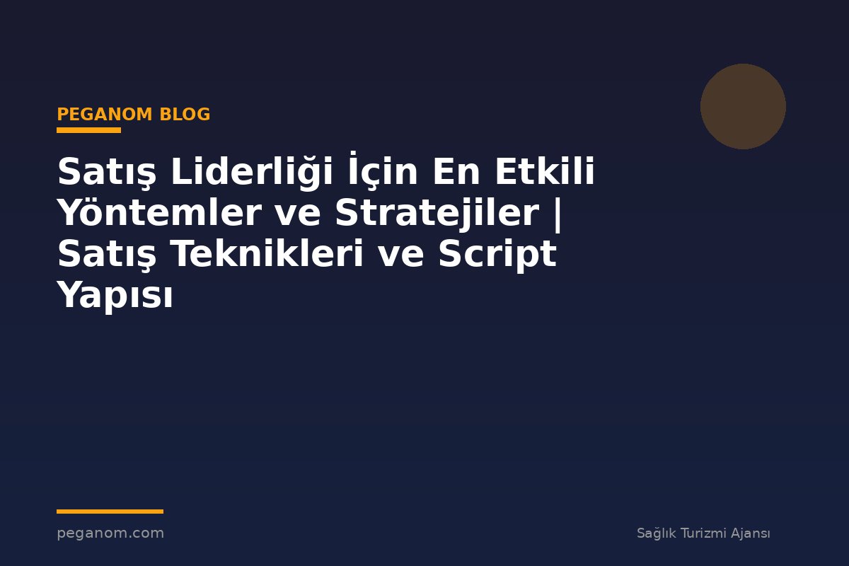 Satış Liderliği İçin En Etkili Yöntemler ve Stratejiler | Satış Teknikleri ve Script Yapısı