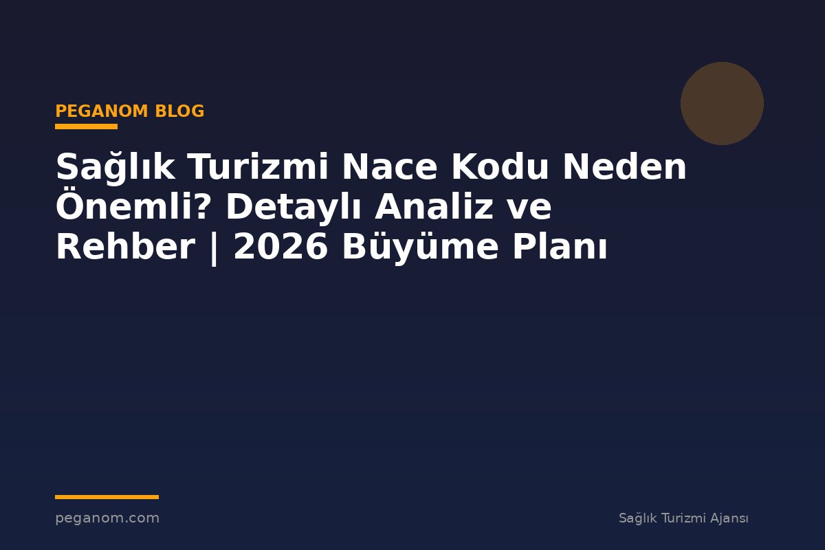 Sağlık Turizmi Nace Kodu Neden Önemli? Detaylı Analiz ve Rehber | 2026 Büyüme Planı