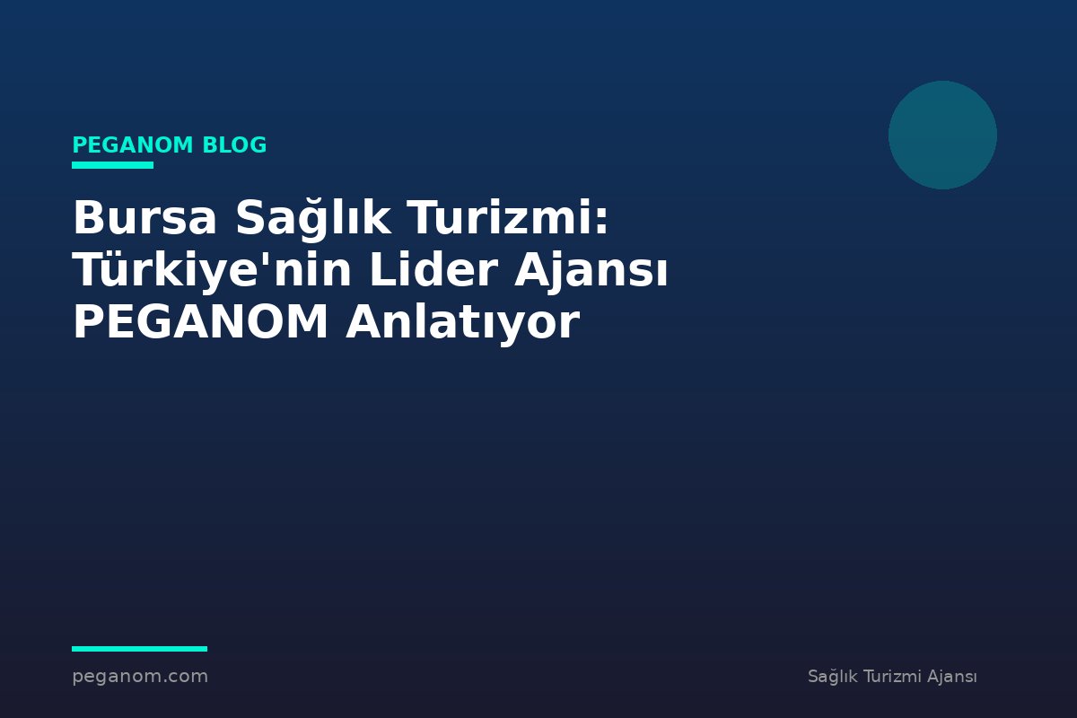 Bursa Sağlık Turizmi: Türkiye'nin Lider Ajansı PEGANOM Anlatıyor