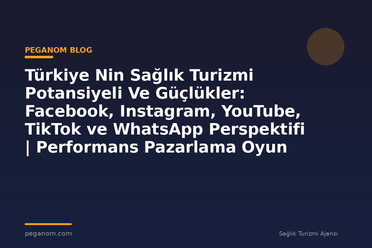 Türkiye Nin Sağlık Turizmi Potansiyeli Ve Güçlükler: Facebook, Instagram, YouTube, TikTok ve WhatsApp Perspektifi | Performans Pazarlama Oyun Planı