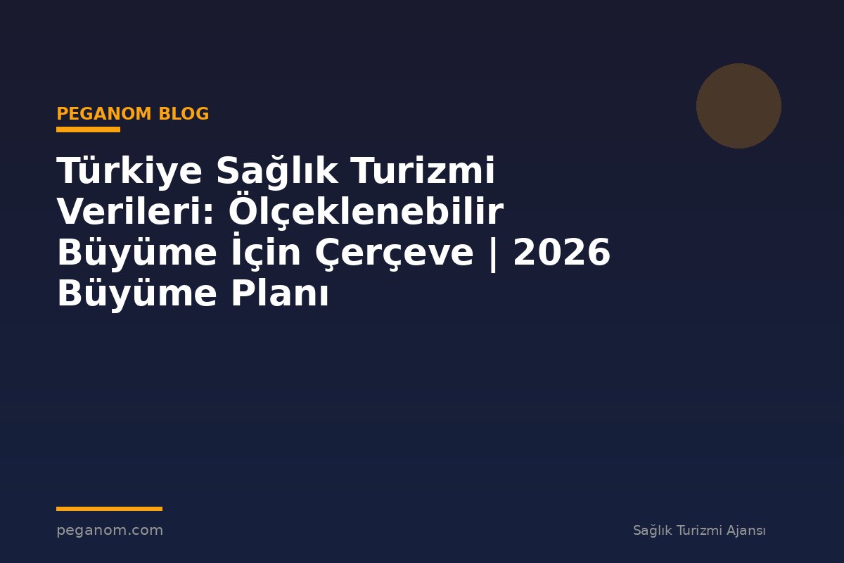 Türkiye Sağlık Turizmi Verileri: Ölçeklenebilir Büyüme İçin Çerçeve | 2026 Büyüme Planı