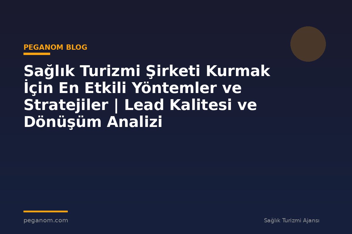 Sağlık Turizmi Şirketi Kurmak İçin En Etkili Yöntemler ve Stratejiler | Lead Kalitesi ve Dönüşüm Analizi