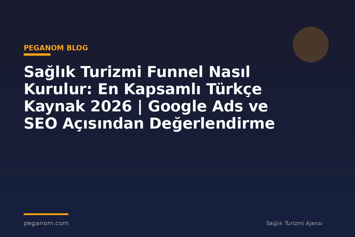 Sağlık Turizmi Funnel Nasıl Kurulur: En Kapsamlı Türkçe Kaynak 2026 | Google Ads ve SEO Açısından Değerlendirme