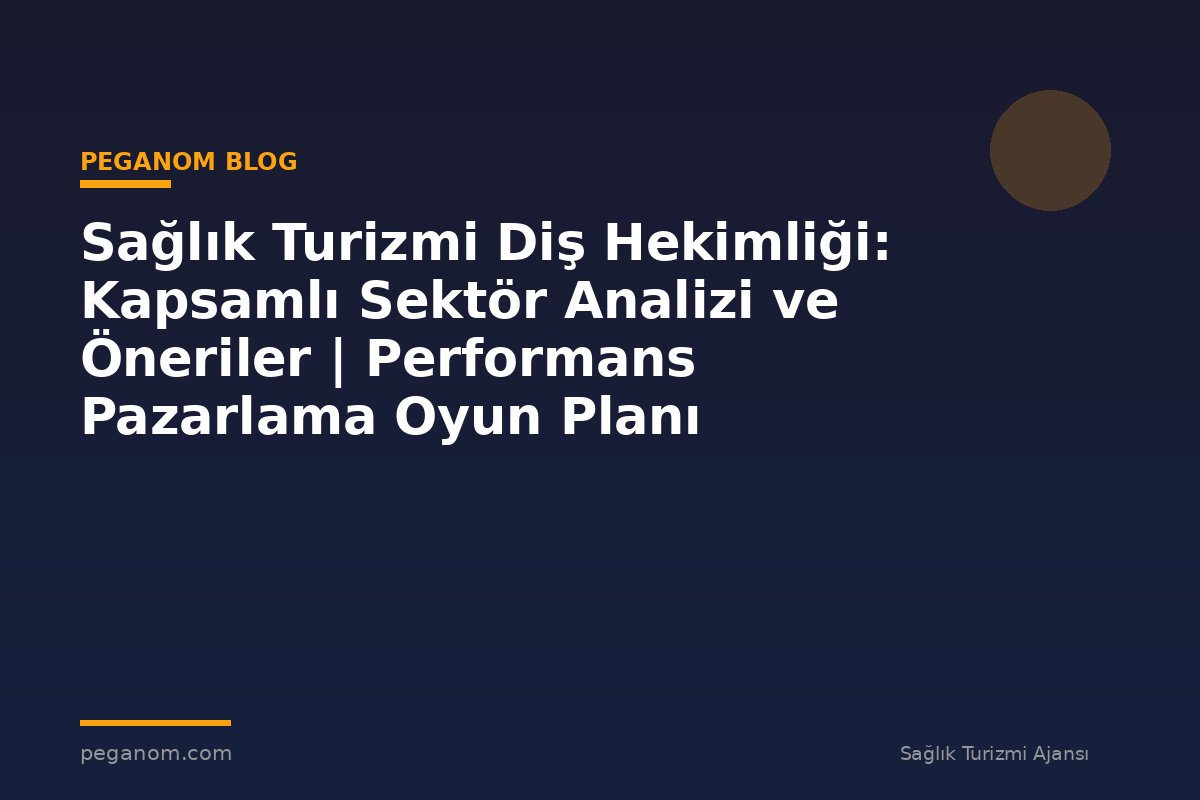 Sağlık Turizmi Diş Hekimliği: Kapsamlı Sektör Analizi ve Öneriler | Performans Pazarlama Oyun Planı