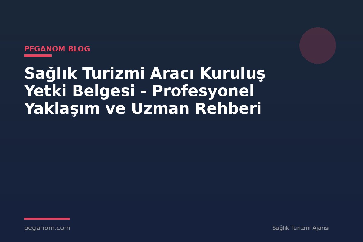 Sağlık Turizmi Aracı Kuruluş Yetki Belgesi - Profesyonel Yaklaşım ve Uzman Rehberi